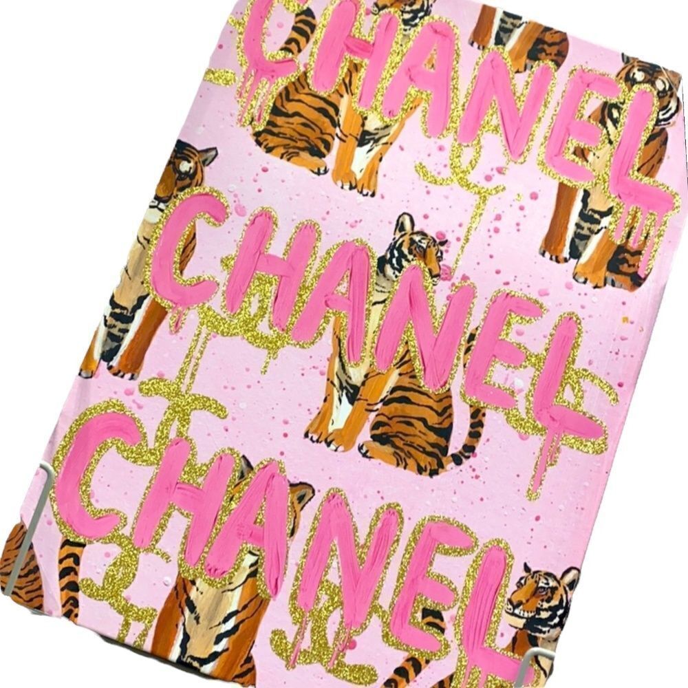 Oliver Gal Tiger Canvas Pink Glitter Decor Designer Barbie‎ Animal Print - Picture 2 of 9